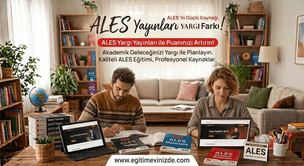 ALES hazırlığı için akademik çalışma ve mantık diyagramları görseli